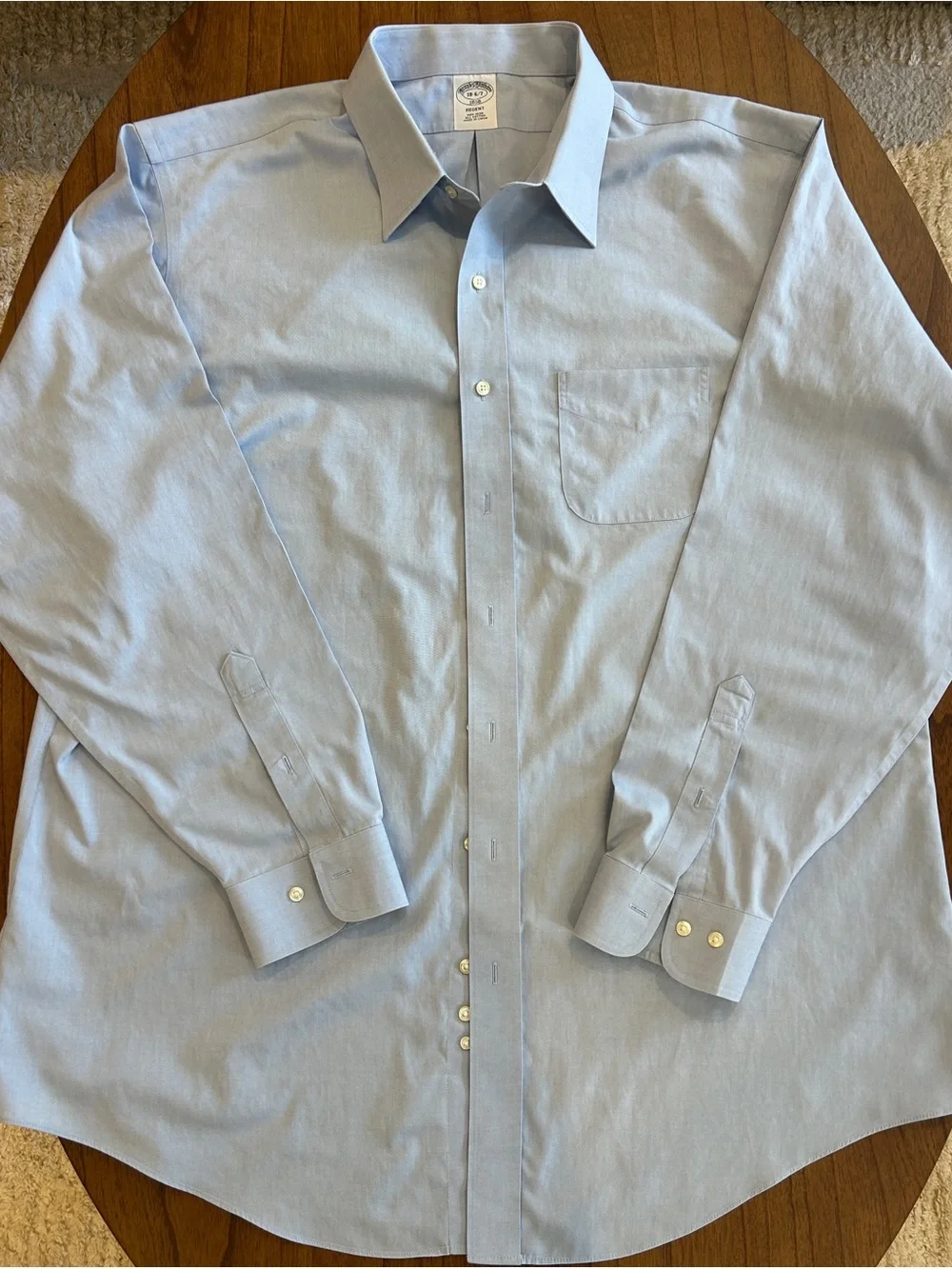 Brooks Brothers Light Blue Oxford Dress Shirt 18-6/7